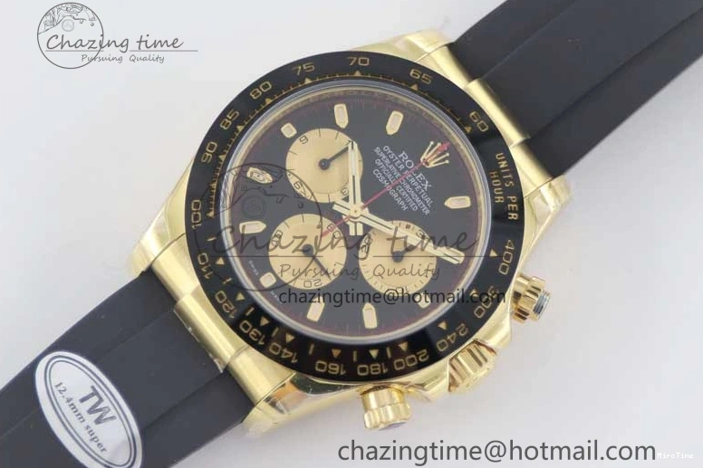 MiroTime 0517 Daytona 116518 TWF 1:1 Best Edition 904L Steel Black Gold Dial on Oysterflex Strap A Comfortable 2422